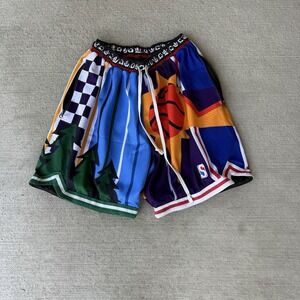 Street Legend Men's Mesh Shorts Size Large Multi Color Patchwork Basketball